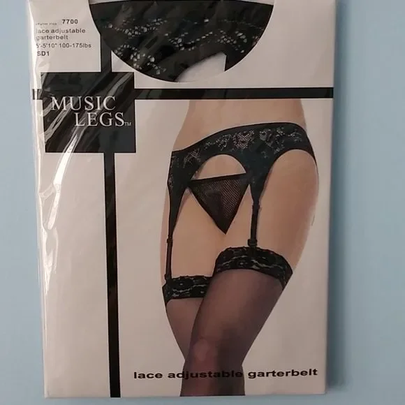 Music Legs | Intimates & Sleepwear | Black Lace Garter Belt Os Nwt